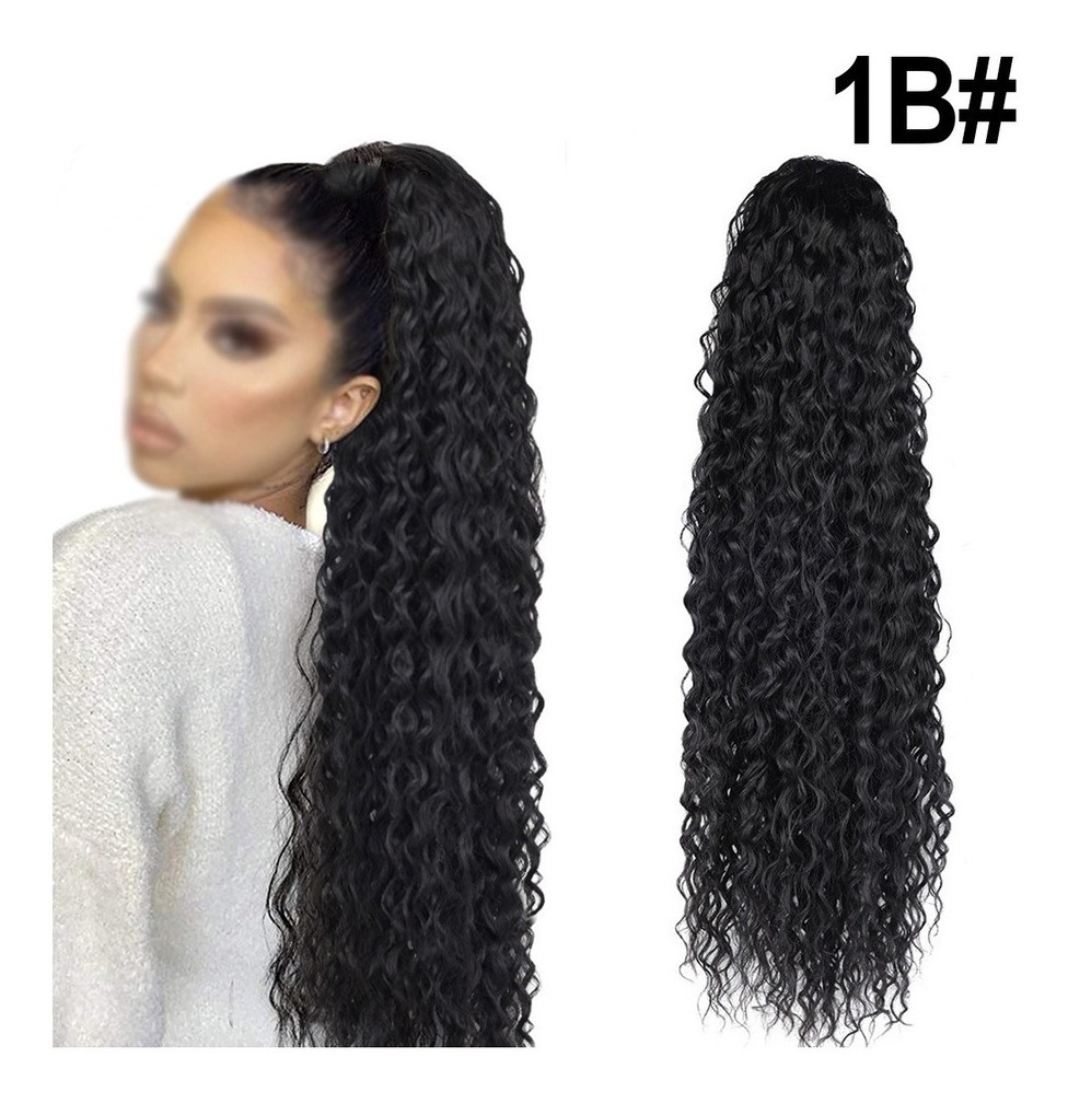 60cm Peruca Longa Cacheada De Cabeça Africana Wig