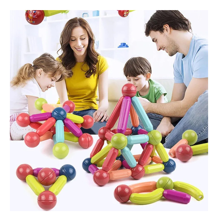 Magnetic Stick Building Blocks Jogo Ímãs Criança Set 69 Pcs - Imagem 5