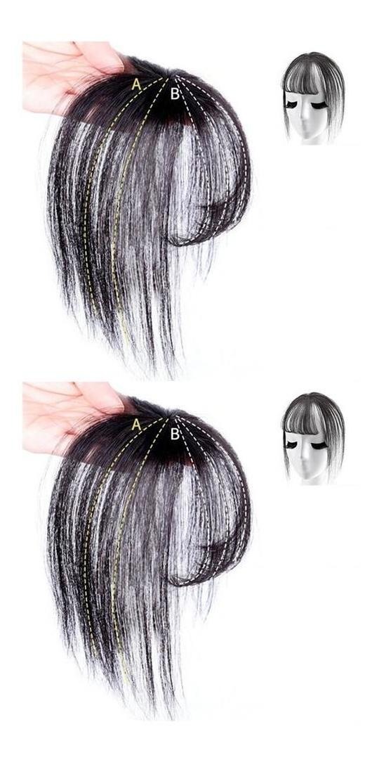 2 Peças De Perucas Invisíveis Air Bangs, Extensão De Cobertu