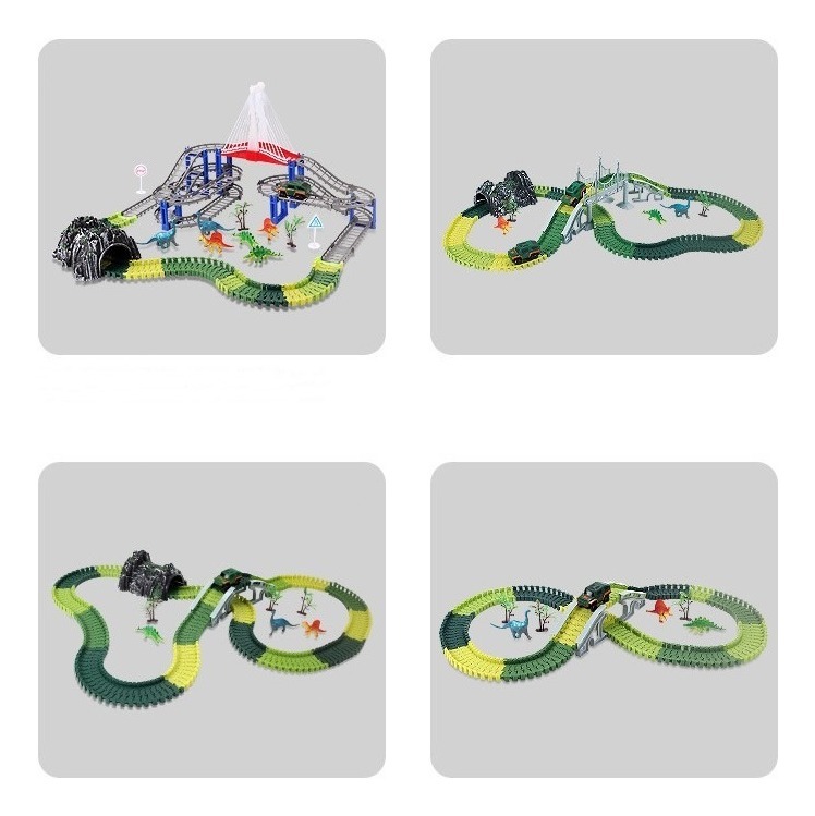 Pista De Carrinhos De Brinquedo Infantil Dinossauro 167p - Imagem 5