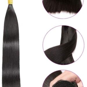 Aplique Cabelo Liso Com Natural Humano Brasileiro 100g 50cm