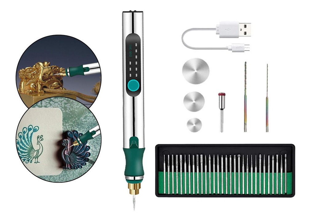 Kit De Ferramentas De Gravação Metal Sem Fio Micro Caneta - Imagem 6