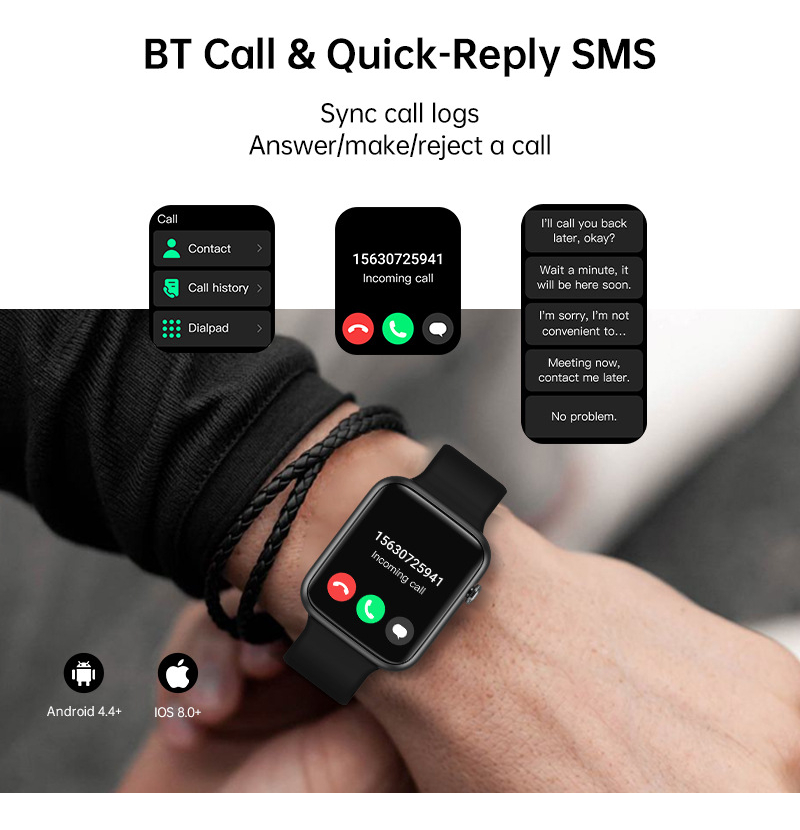 Relógio Ip68 Smartwatch 1.83, Caixa Cinza Carbono, Malha De - Imagem 3
