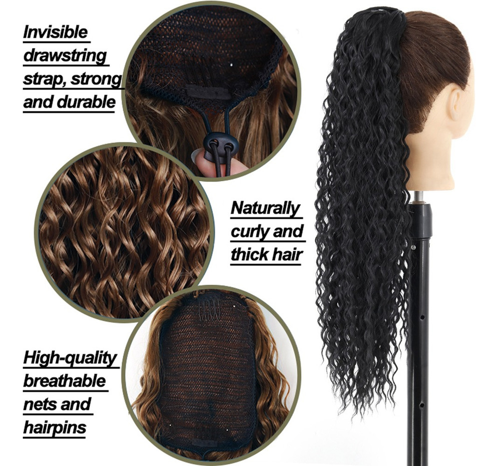 2pcs 60cm Curvado Rabo Peruca Fibra Longa Peruca Encaracolad - Imagem 9