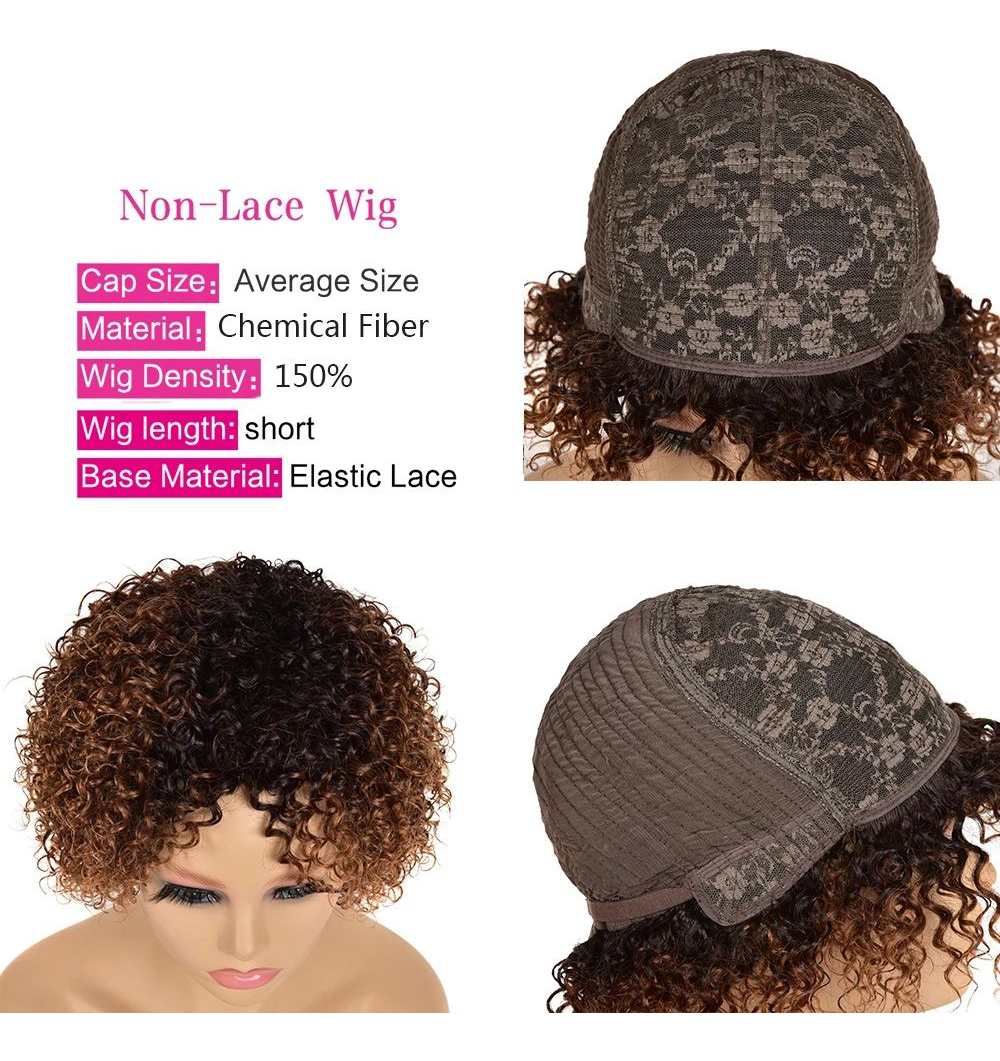 Perucas Sintéticas Afro Kinky Curly Short Wigdiy De Alta Qua - Imagem 6