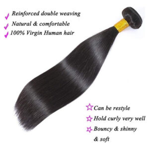 Aplique Cabelo Liso Com Humano Natural Brasileiro 100g 50cm
