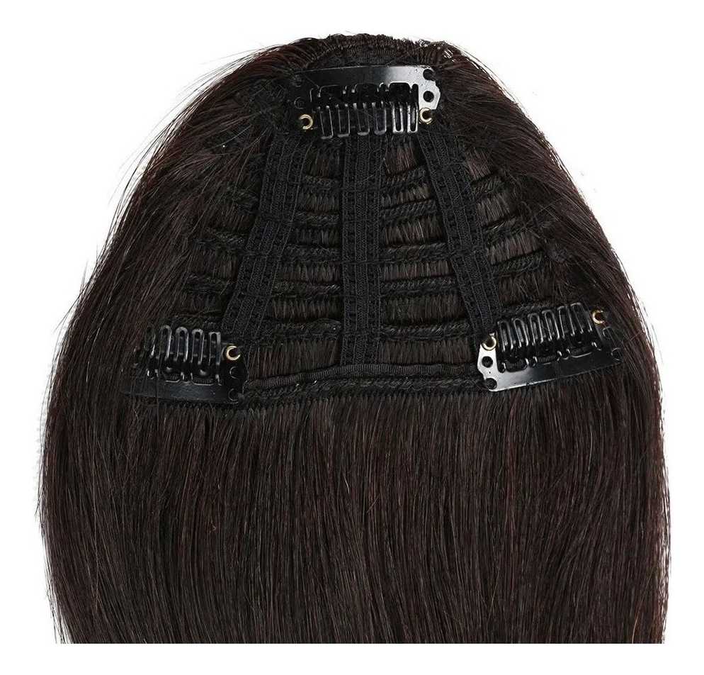 Aplique Franja De Natural Cabelo Humano Com Tic Tac 2unds - Imagem 12