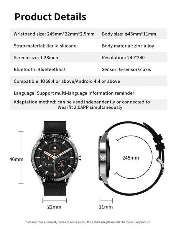 Smartwatch Bluetooth Esportes Saúde Gt2 Call Smart - Imagem 7