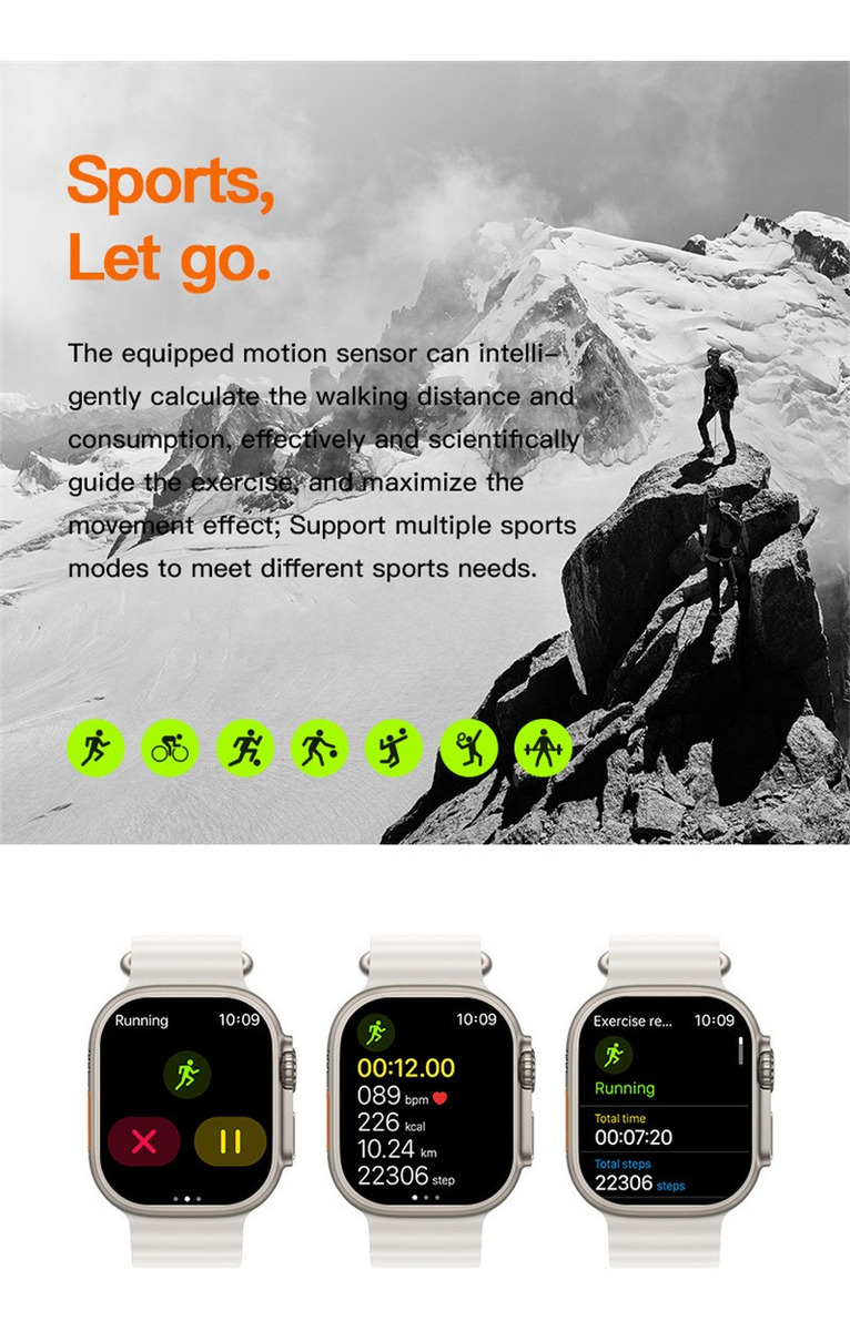 3pcs Smartwatch T900 Pulseira De Relógio T900ultra3pcs - Imagem 10