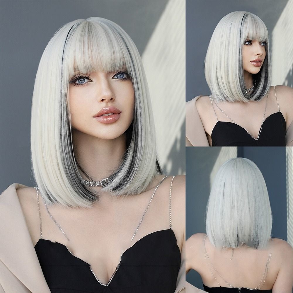 Cabelo Loiro Curto Perucas De Cabelo Curto Cabelo Liso Peruc - Imagem 8
