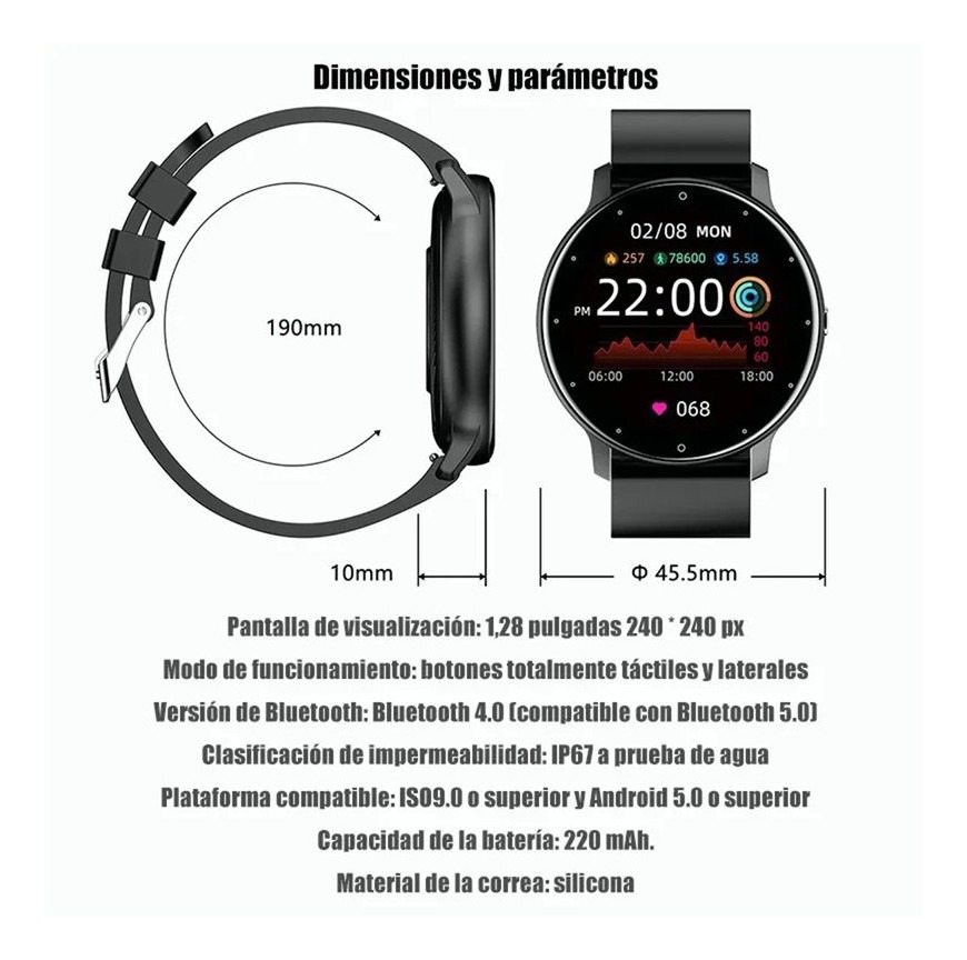 Para Xiaomi Huawei iPhone Zl02 Smartwatch À Prova D - Imagem 9