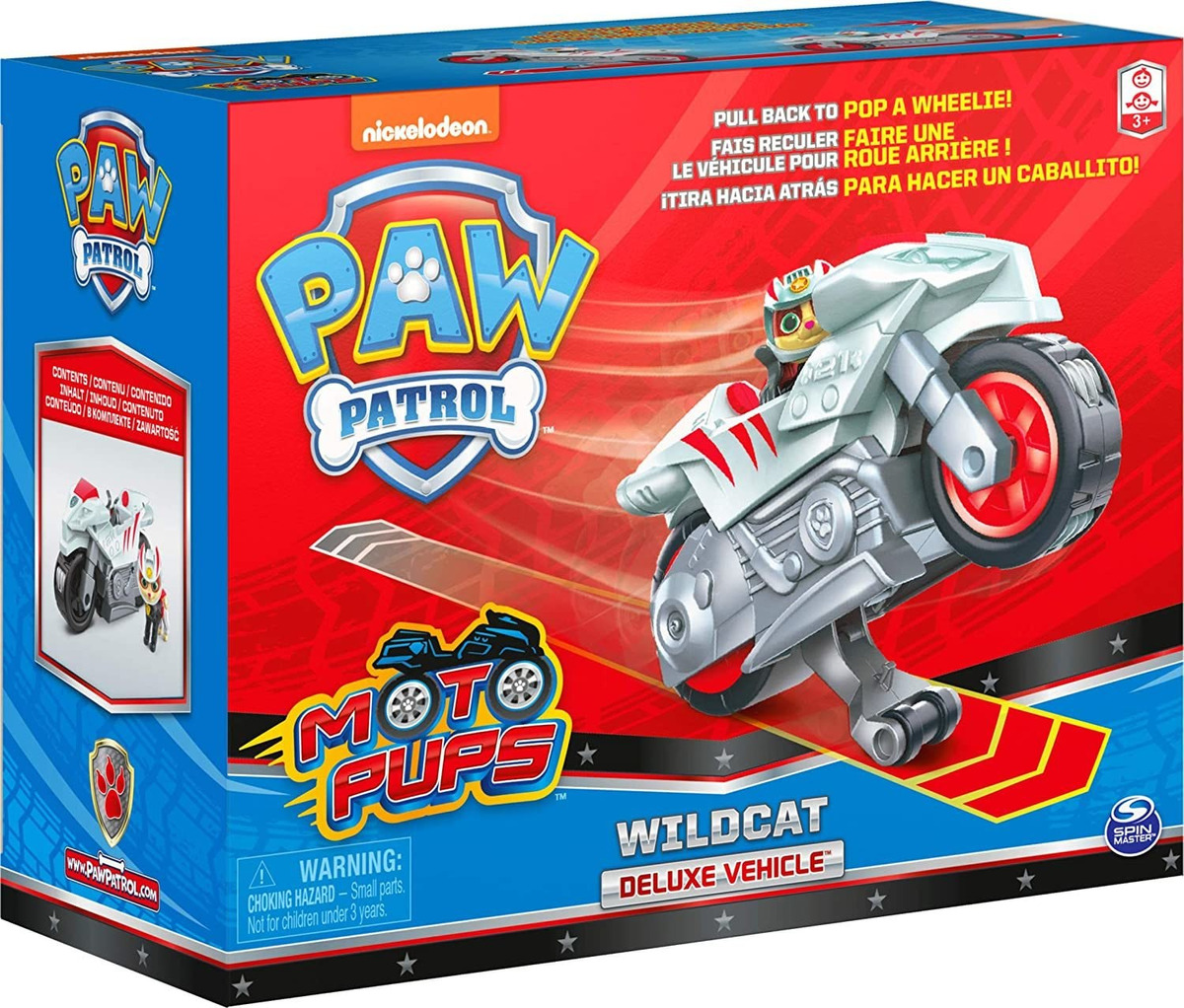 Patrulha Canina Moto Pups Wildcats Deluxe Pull Back Motocicl - Imagem 8