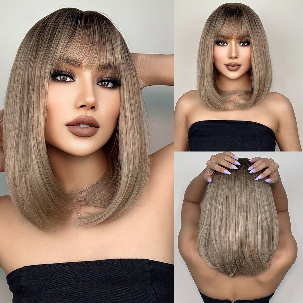 Cabelo Loiro Curto Perucas De Cabelo Curto Cabelo Liso Peruc - Imagem 17