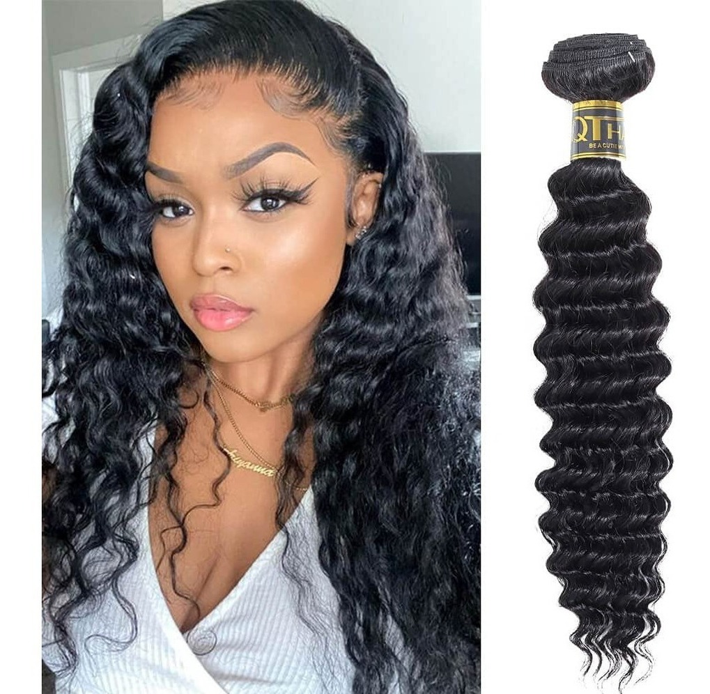 Pacote Virgem Peruca Do Cabelo Humano Cachos De 65cm Preto
