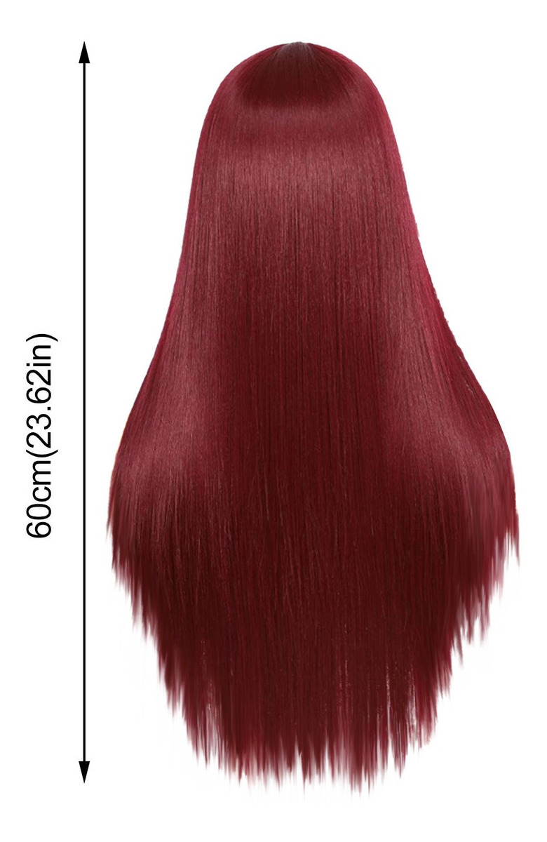 Peruca Feminina De Cabelo Comprido E Reto, Fibra Sintética D - Imagem 9