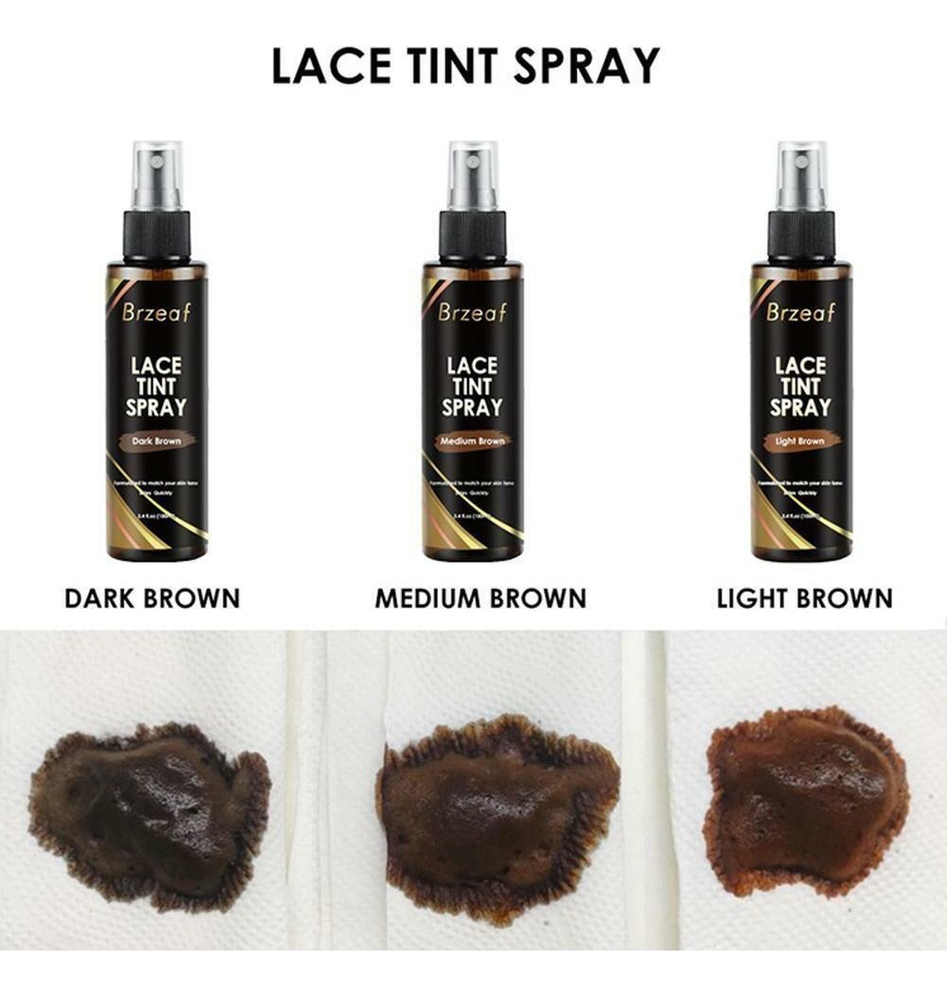 Lace Tint Spray Para Renda Frontal/fechamento Perucas Marron - Imagem 4