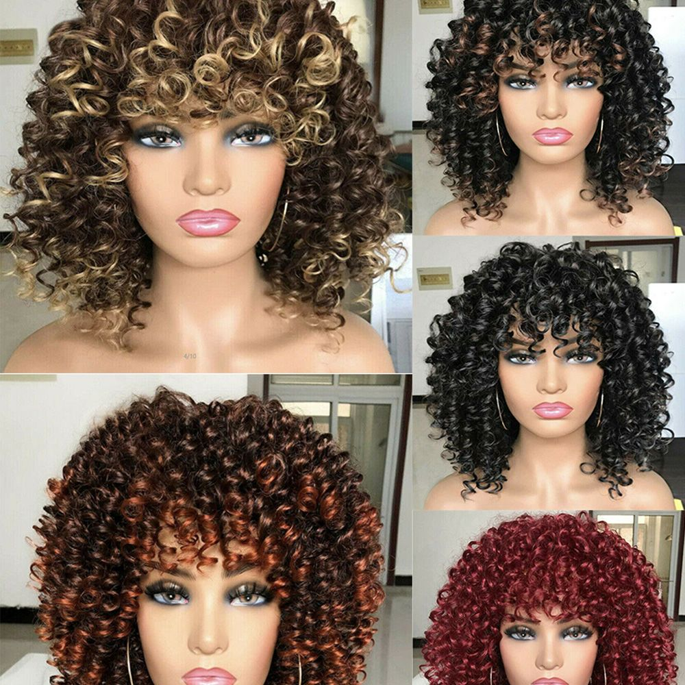 Perucas Sintéticas Afro Kinky Curly Short Wigdiy De Alta Qua - Imagem 5