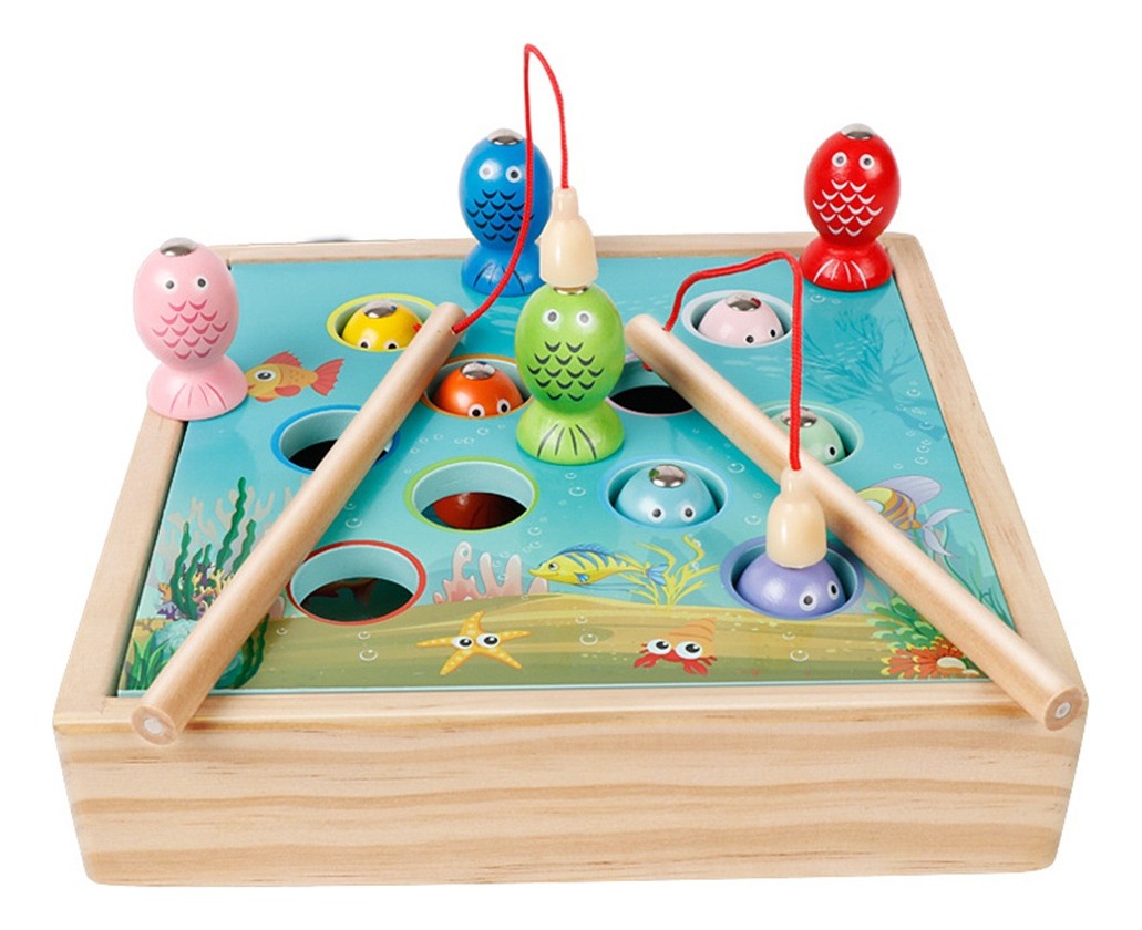 Brinquedo De Madeira Para Jogos De Pesca Brinquedos - Imagem 2