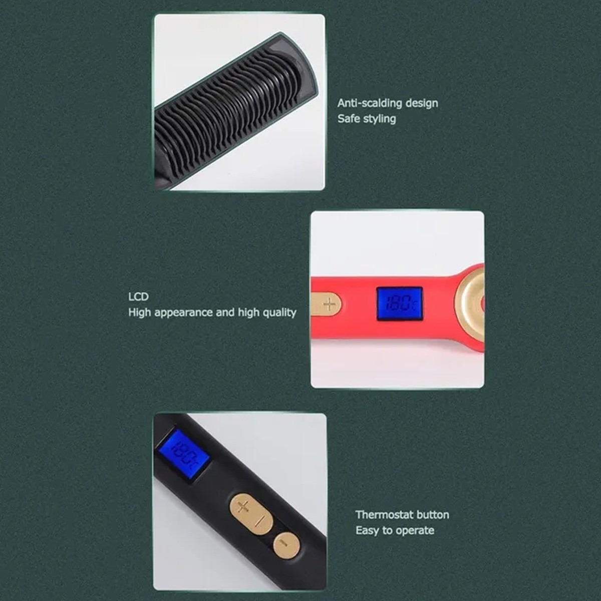 Máquina De Alisamento De Ferro Led Hot Comb - Imagem 8