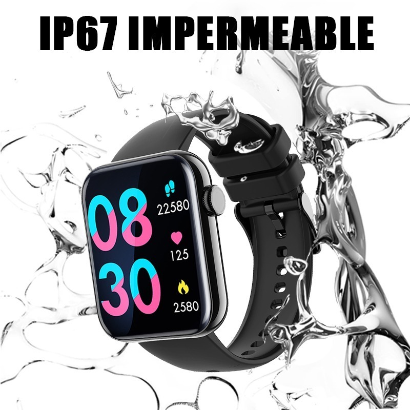 Smartwatch Impermeável Com Bluetooth Rosa Sobre Cinta Preta - Imagem 17