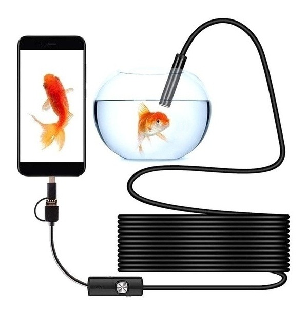 Endoscópio Câmera Otg Android 10m Cabo Usb Led