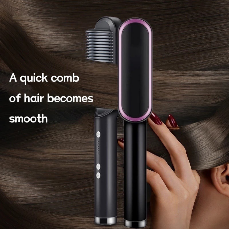 Escova De Alisamento De Cabelo Elétrica Profissional - Imagem 3