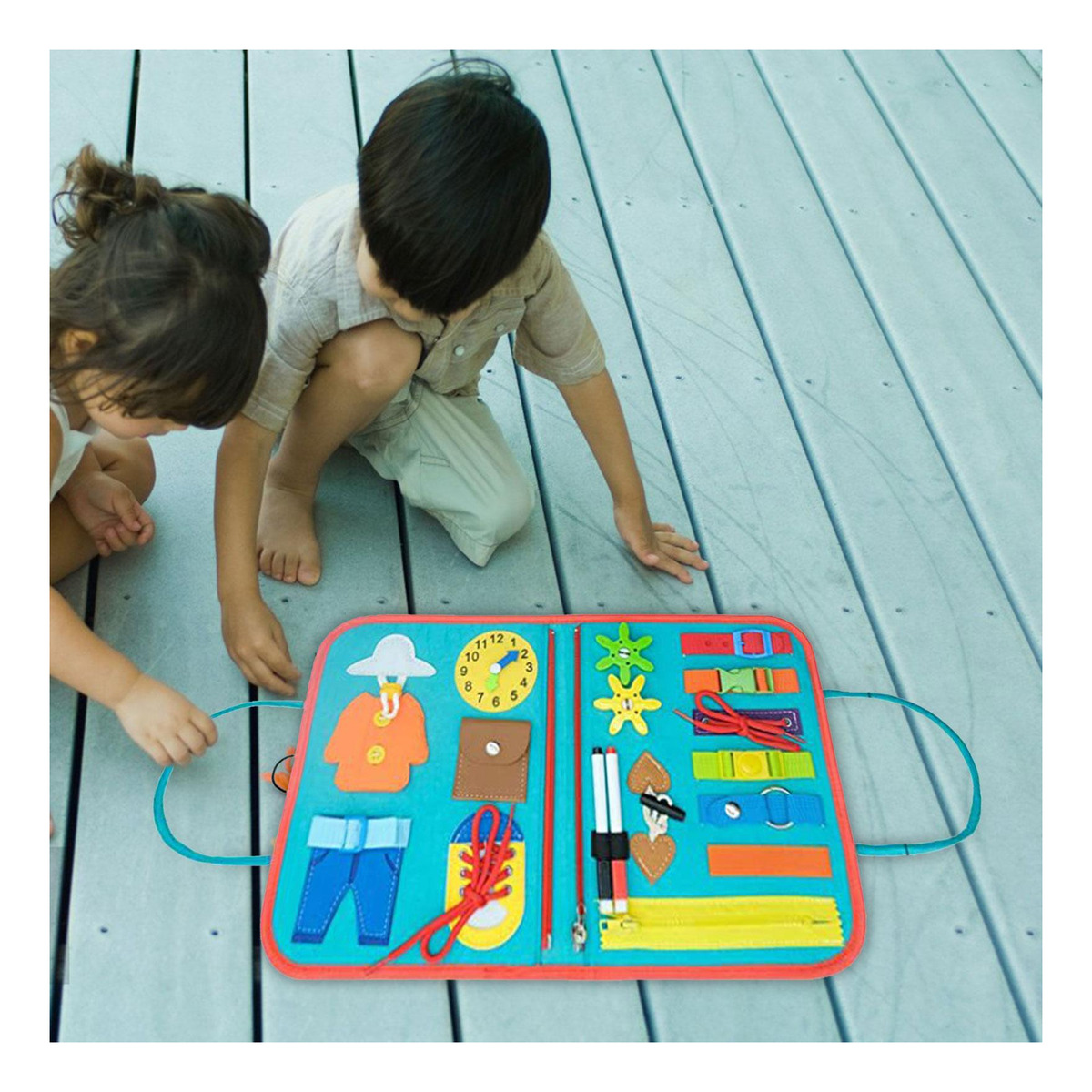 Montessori Toddler Busy Board Aprendizagem Educacional - Imagem 8