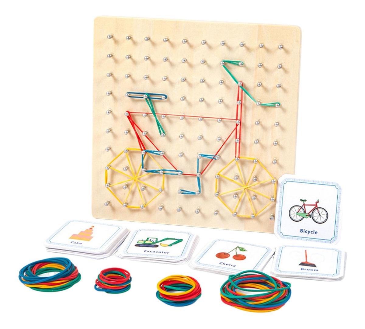 Montessori Geoboard Wooden Matemático Manipulative Math
