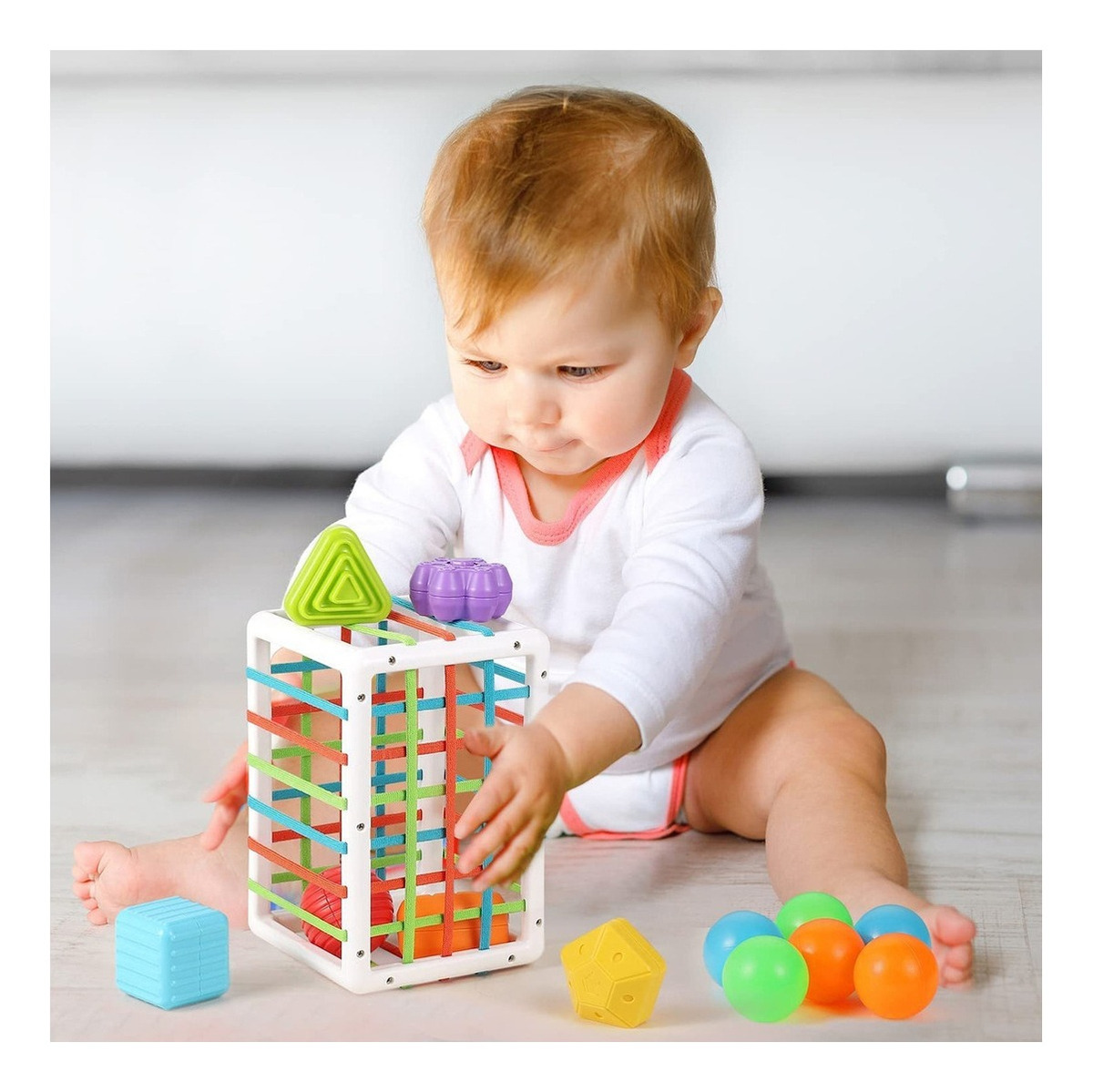 Cubo Sensorial De Habilidades Motoras Montessori Toy Brinque - Imagem 5