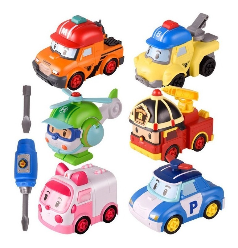 Conjunto De Carro De Brinquedo Robocars Poli Conjunto De 6 P