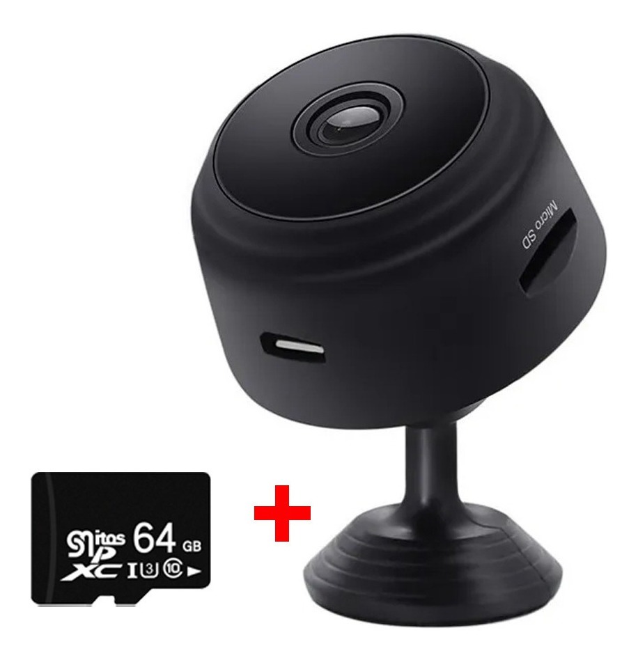 Mini Câmera Ip Wifi 1080p Infravermelho + Cartão De Memória