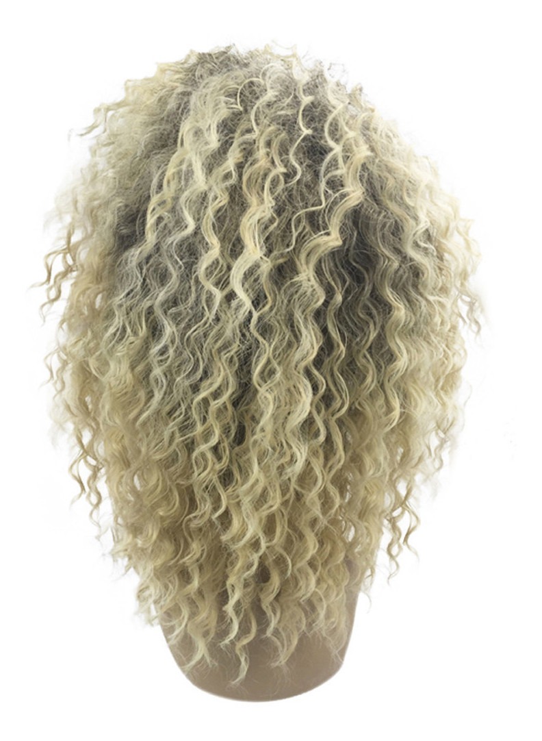 Peruca Encaracolada Kinky Loira Peruca Afro Americana Peruca - Imagem 6
