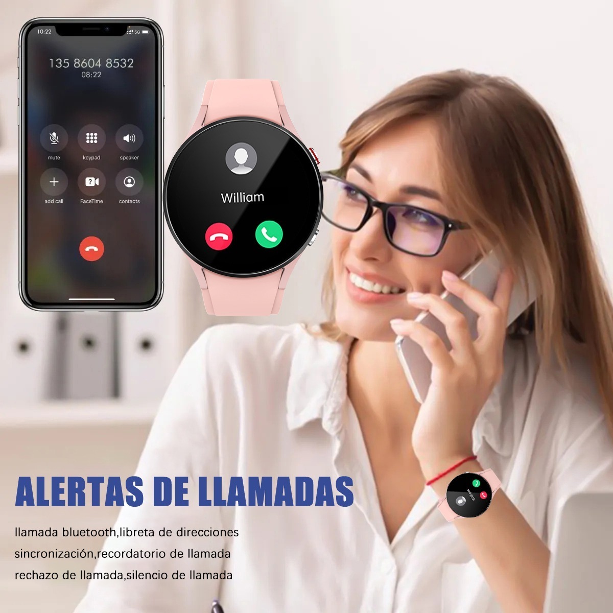 Bluetooth Smart Call Watch Relógio De Pulso Esportivo Relógi - Imagem 8