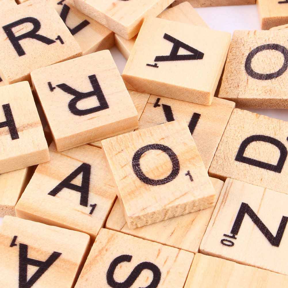 100pcs Puzzle Tiles Letras Alfabeto Peças De Madeira Números - Imagem 6