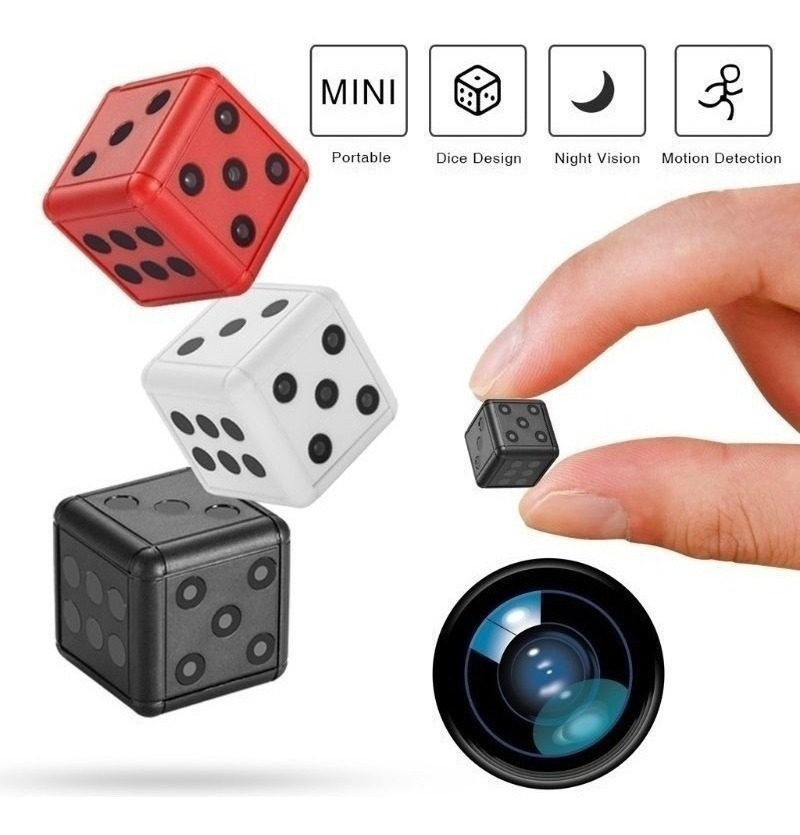 Mini Câmera Espiã Hd 1080p Chaveiro Tipo Cubo Cubo Dados