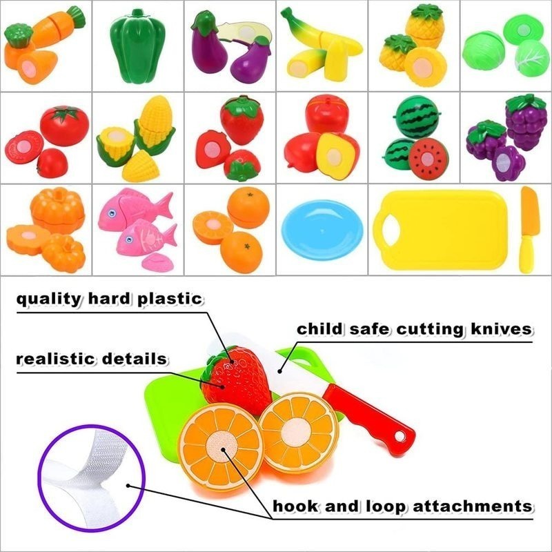 24 Brinquedos De Cozinha Infantis Para Cortar Frutas E Veget - Imagem 8