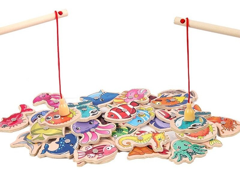 Brinquedo De Pesca Infantil Magnético Montessori De Madeira - Imagem 6