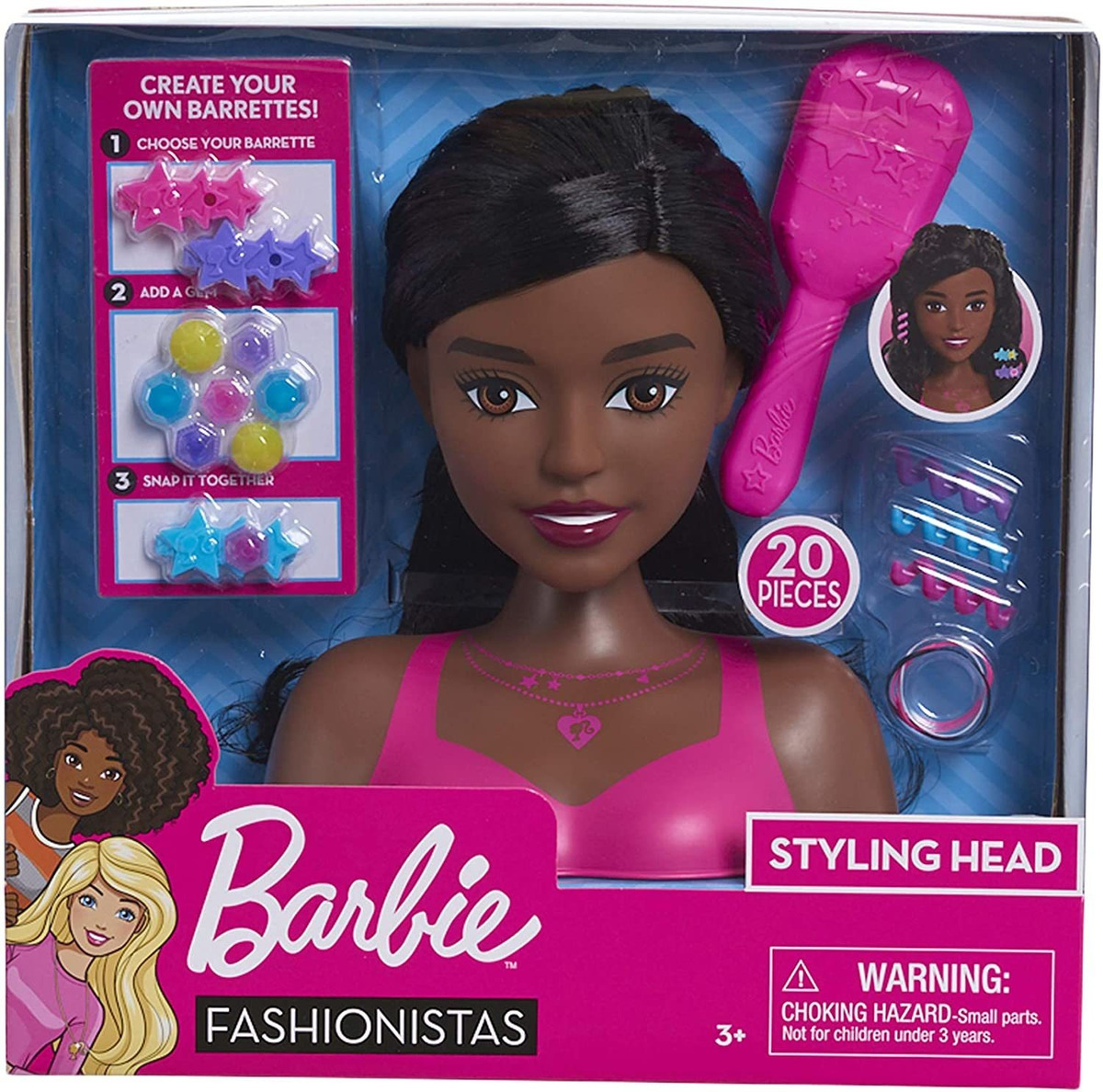 Barbie Fashionistas 8 Polegadas Styling Head Cabelo Preto 20 - Imagem 4