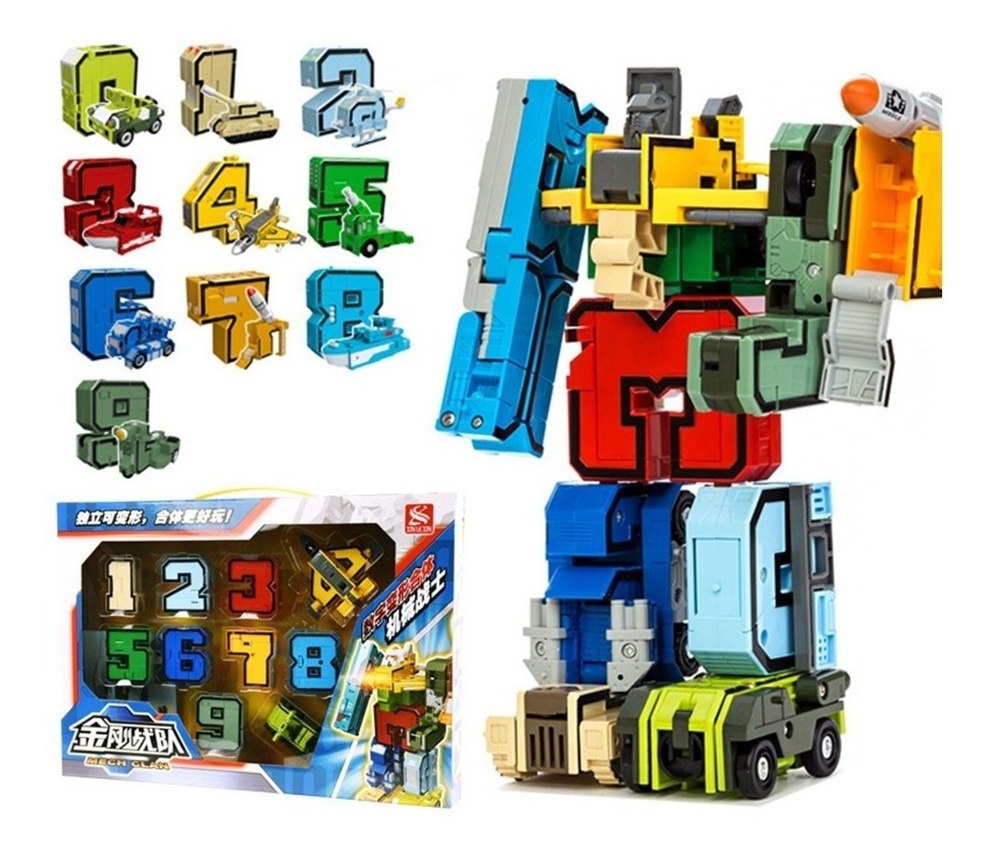 Paquete De 10 Números De Equipo Transformador Robô Brinquedo - Imagem 2