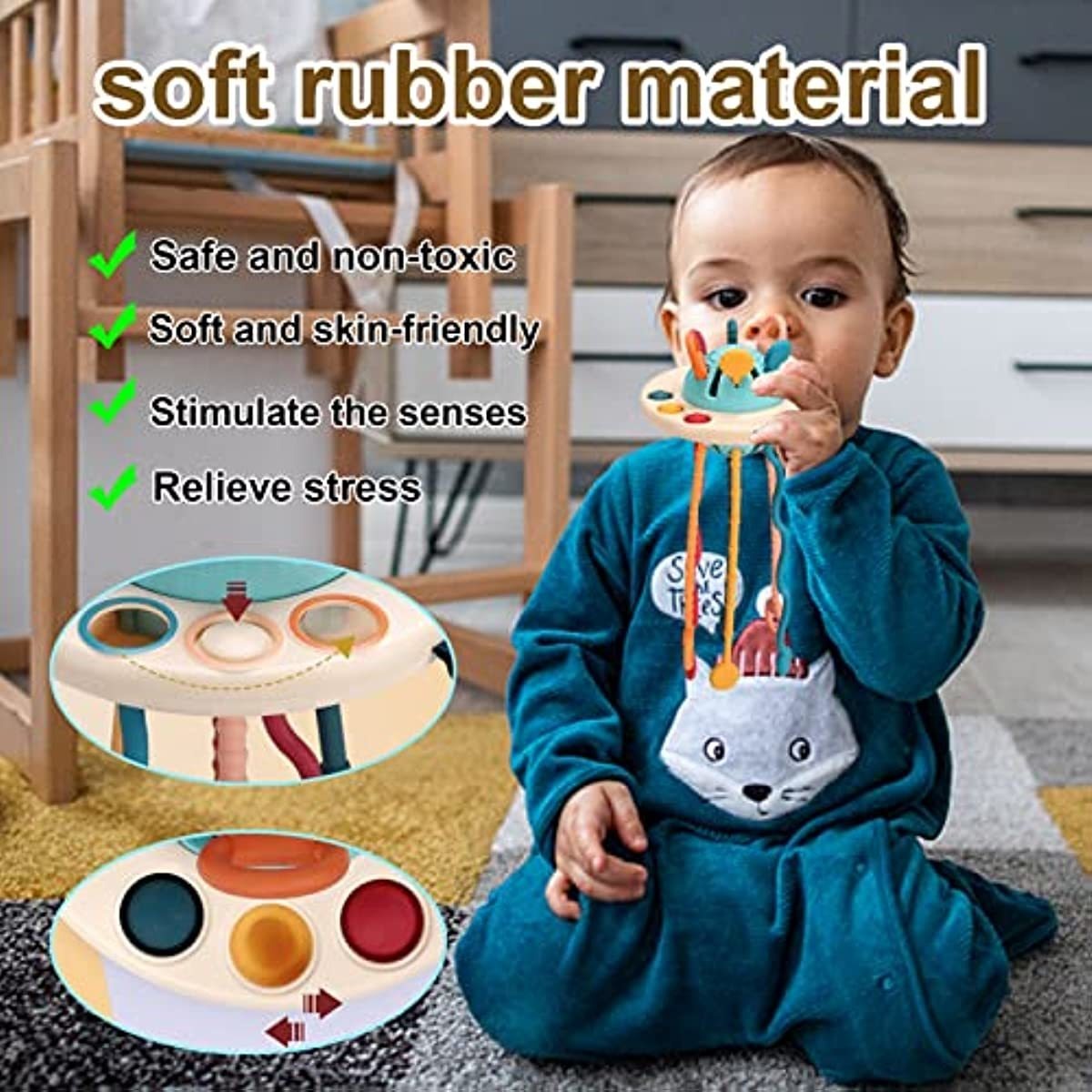 Brinquedos Para Atividades De Puxar De Silicone Para Bebês, - Imagem 5