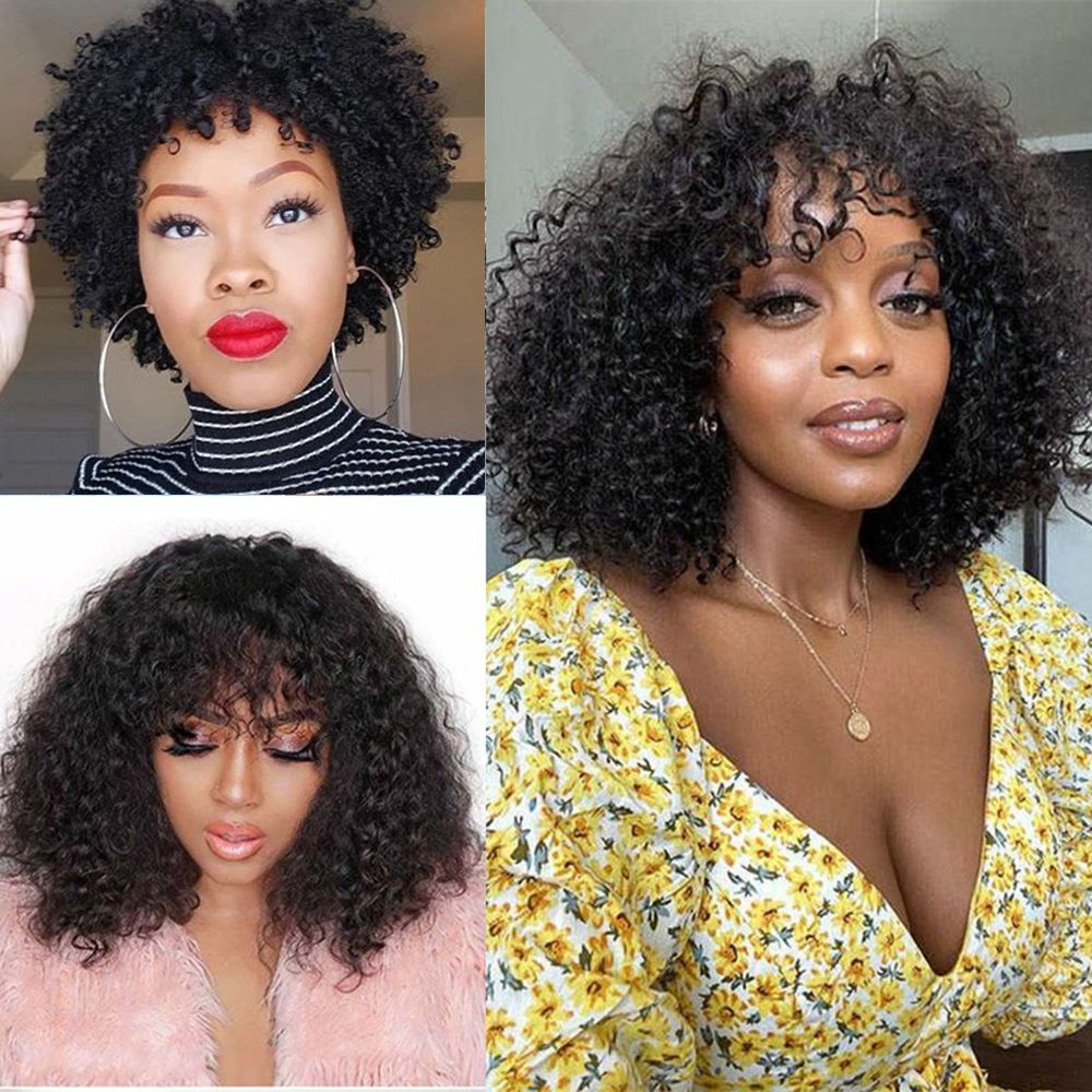 Perucas Sintéticas Afro Kinky Curly Short Wigdiy De Alta Qua - Imagem 9