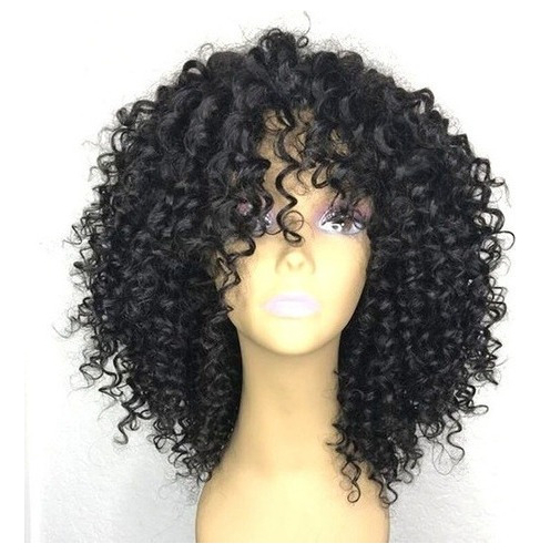 Peruca Preta Encaracolada Linda Fibra Orgânica 35cm Curta - Imagem 4