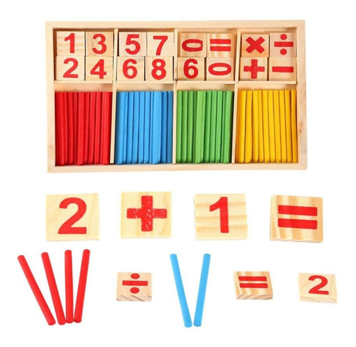 Bastão De Contagem Combinado G Wooden Toy Round Number Stick - Imagem 5