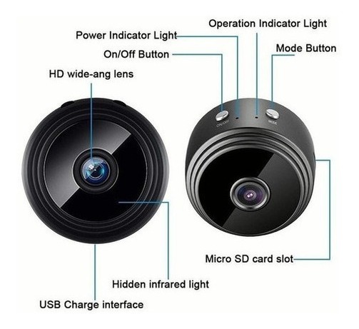 2x Câmera Espiã Miniatura Hd Wifi 1080p Com Visão Noturna - Imagem 5