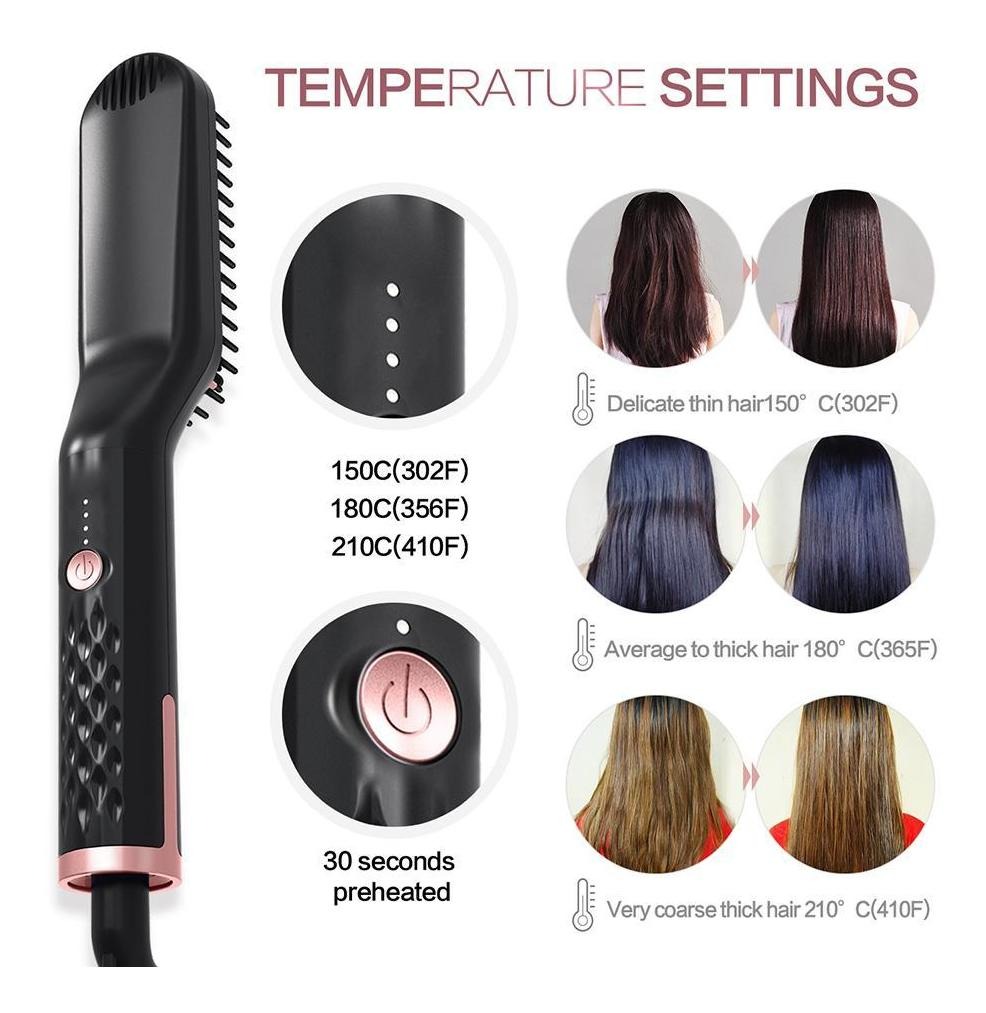 Pente De Cabelo Elétrico Escova De Alisamento De Barba Bivol - Imagem 9