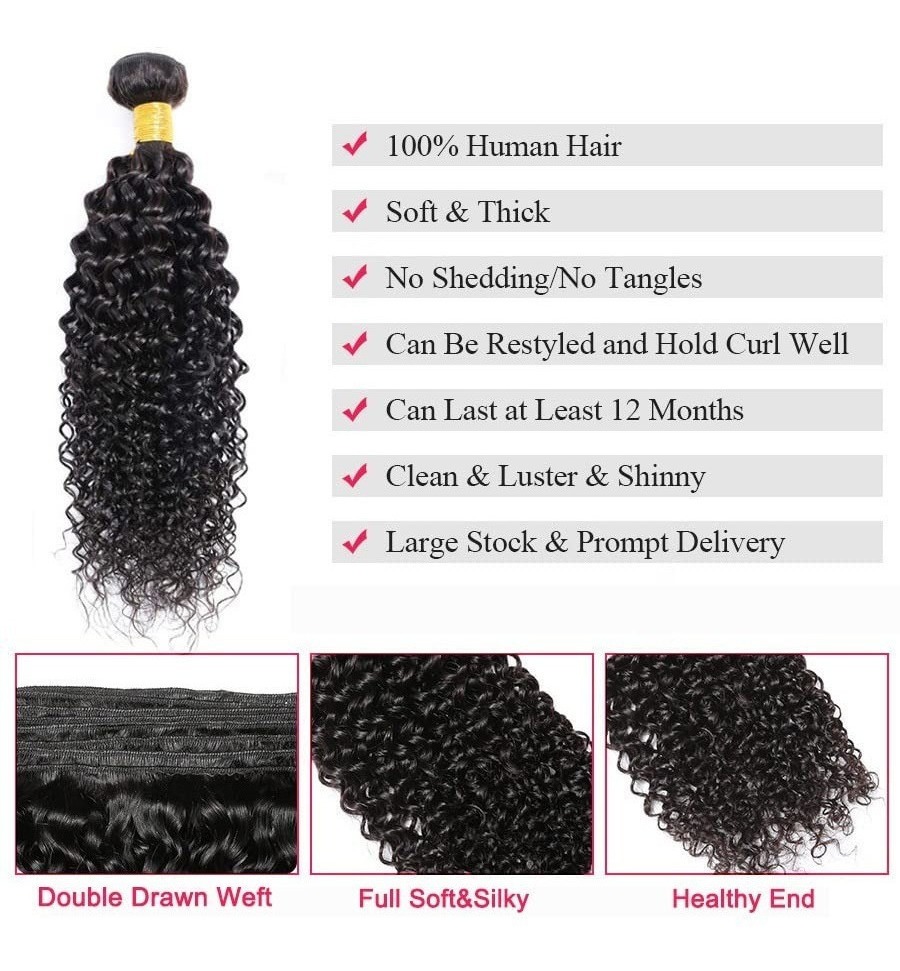 Peruca Cabelo Humano Virgem Longo Encaracolado 50cm 95g - Imagem 4