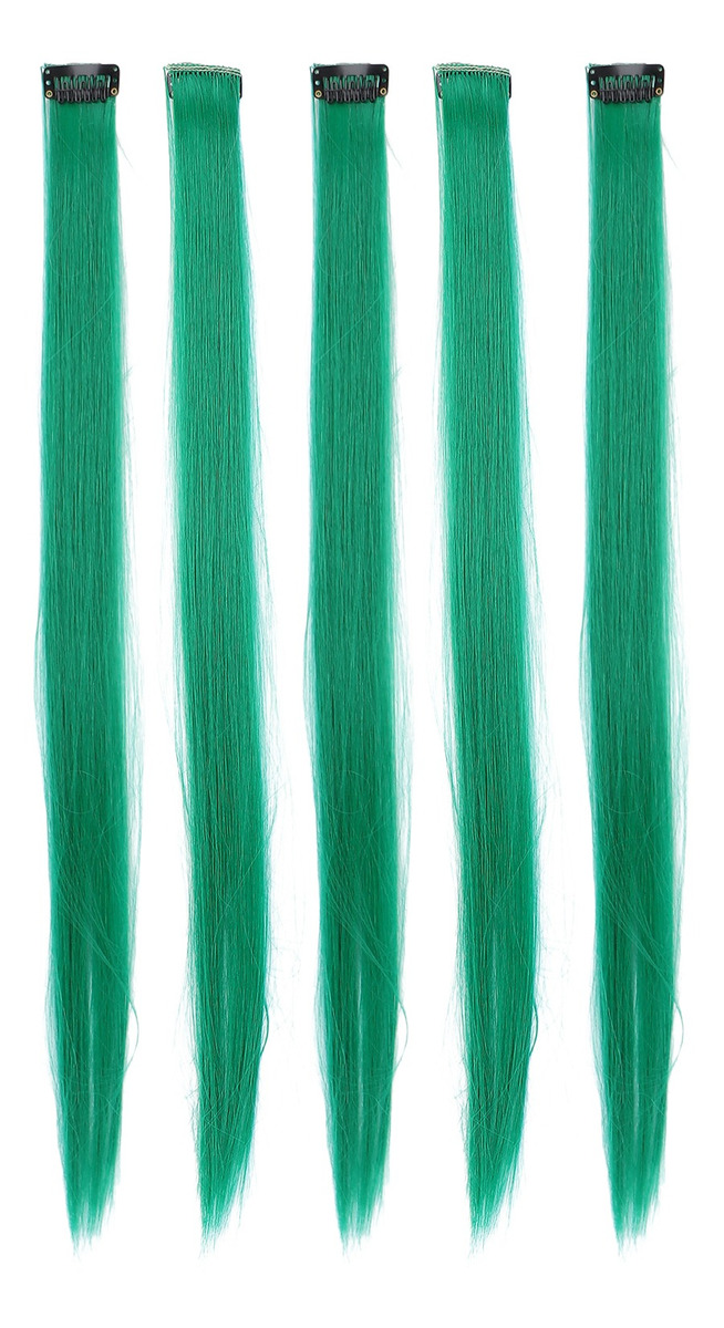5pcs Grampo De Peruca Reta Cor Brilhante Cabelo De 21,65 Pol - Imagem 2