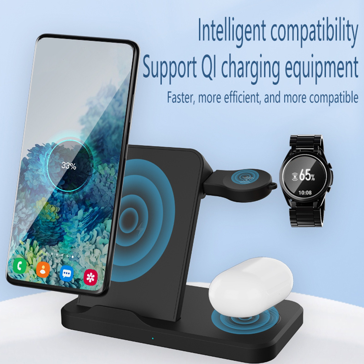 3 Em 1 Para Samsung-galaxy Watch 3/watch 4/ativo/buds Usb Ch - Imagem 3