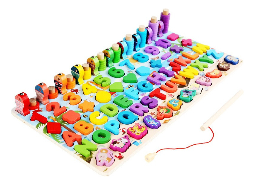 Brinquedo Educativo De Madeira Montessori Número Sete Em Um - Imagem 4