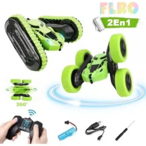 2 Em 1 Controle Remoto Dublê 360° Rc Carro Tanque